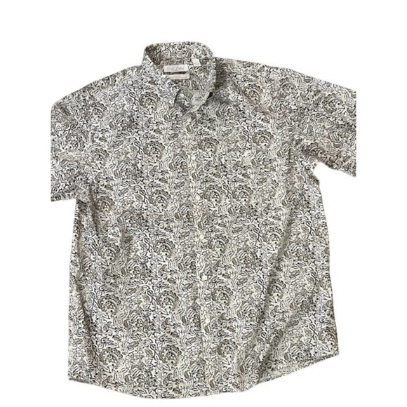 Roundtree & Yorke Gold Label Non-Iron‎ Performance Paisley Button Up/Down Large - Picture 1 of 7